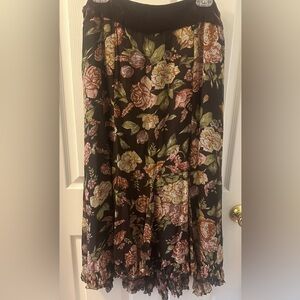 CAbi Vivian Skirt brown floral